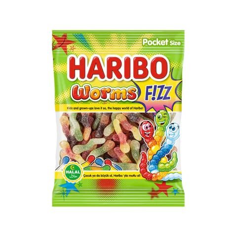 Birokrat - 9006356009196 HARIBO FIZZ WORMS 80G - Image 1