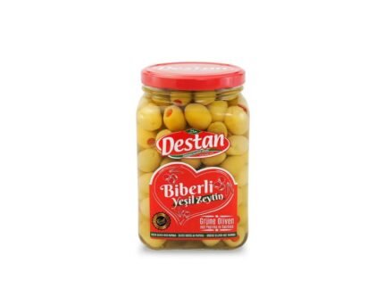 DESTAN ZELENE OLIVE S PAPRIKAMI 400G (steklo)